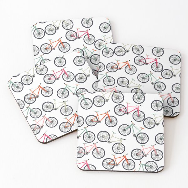 Item preview, Multicolor Bicycles On White Background  designed and sold by LarinaBeauty.