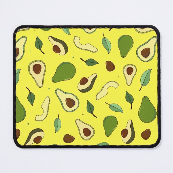 Item preview, Hand drawn avocados and leaves on yellow designed and sold by LarinaBeauty.