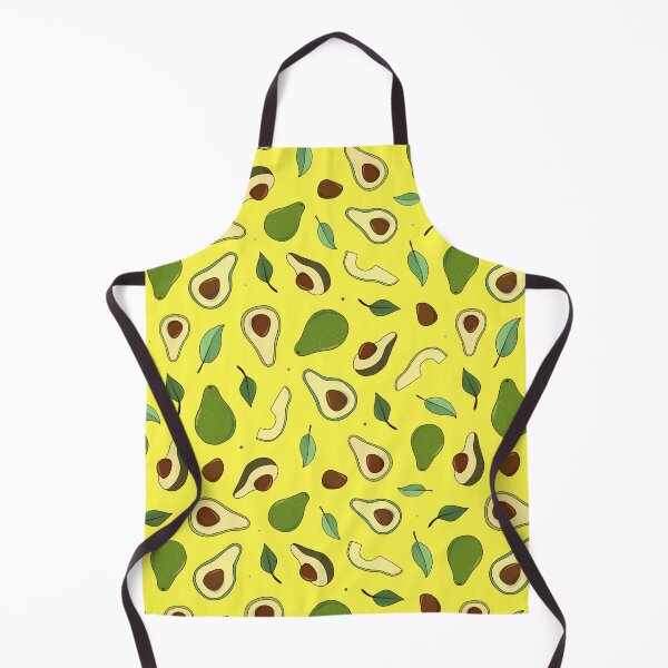 Item preview, Hand drawn avocados and leaves on yellow designed and sold by LarinaBeauty.