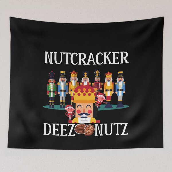Item preview, NUTCRACKER DEEZ NUTZ FUNNY UGLY CHRISTMAS SWEATER (WHITE LETTERING) designed and sold by Wheeler-Styl3.