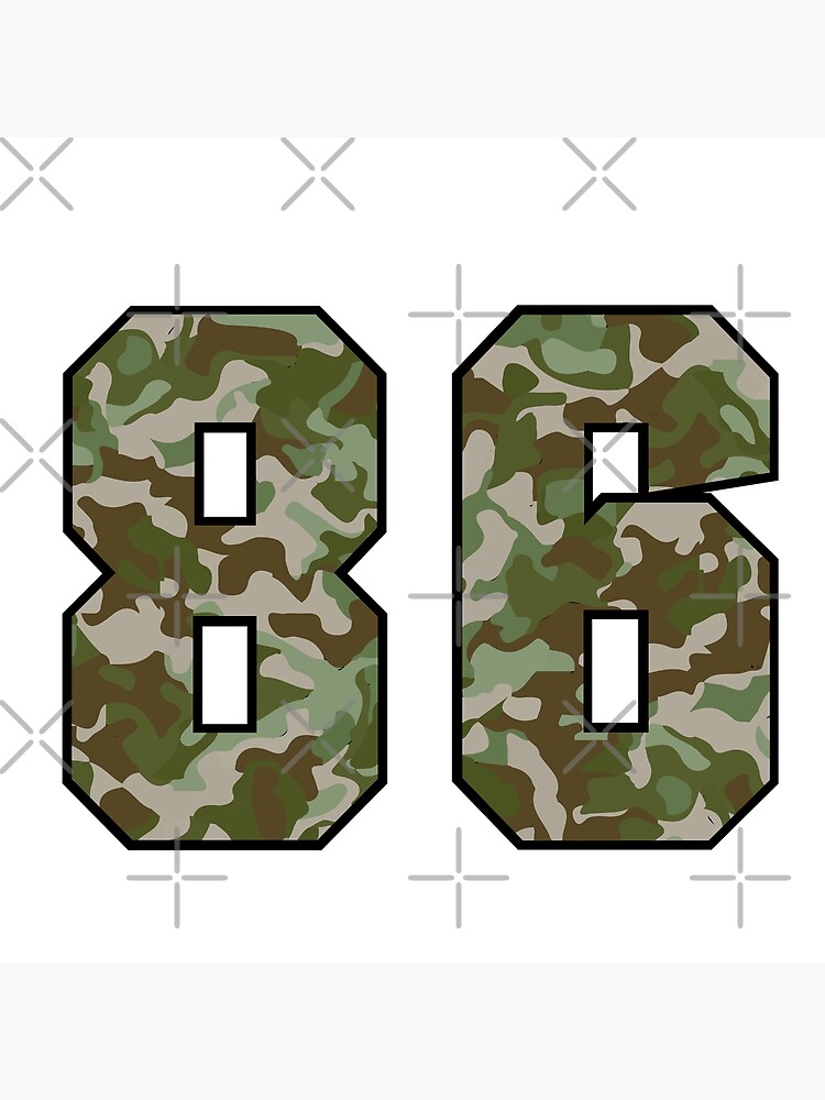 army-camo-number-eighty-six-veteran-lucky-number-86-art-print-by