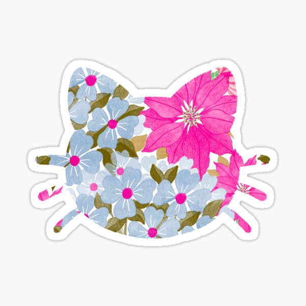 pink poinsettia watercolor flower illustration  Sticker