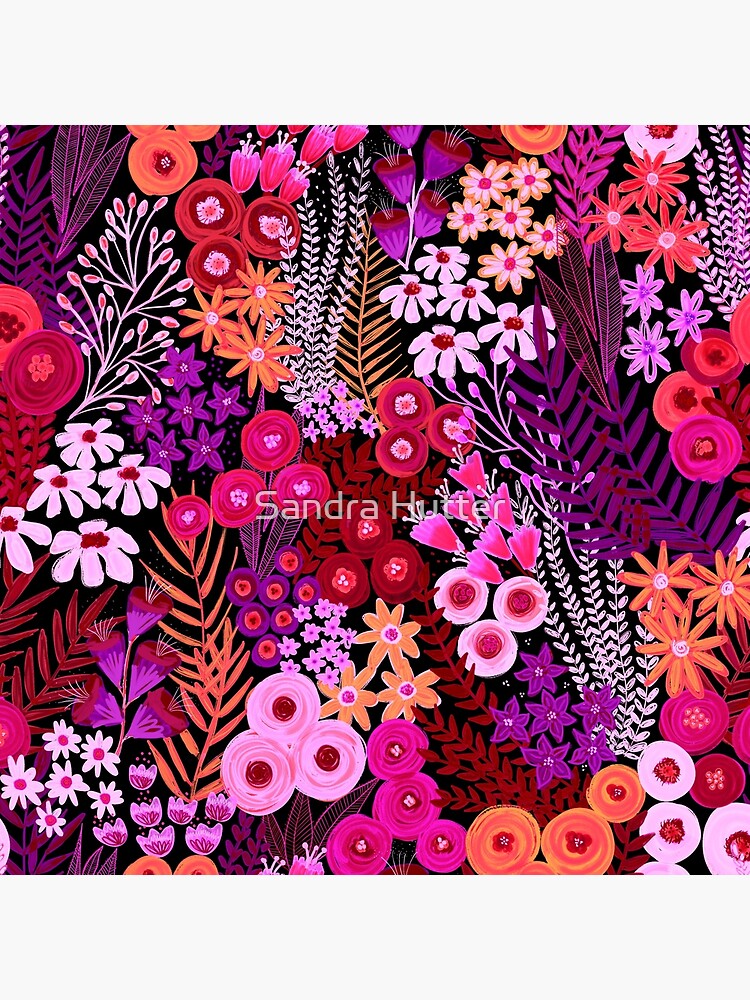 Thumbnail 2 of 2, Tote Bag, Pink Purple Vibrant Flower Meadow designed and sold by SandraHutter.