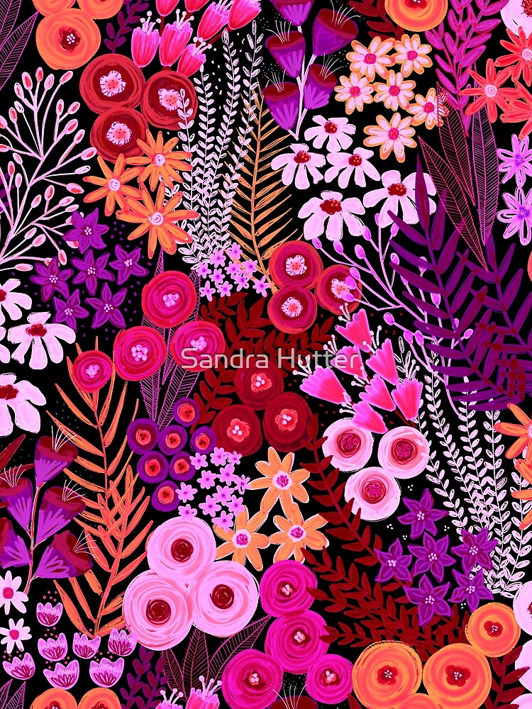 Aperçu de l'œuvre Pink Purple Vibrant Flower Meadow créée et vendue par Sandra Hutter