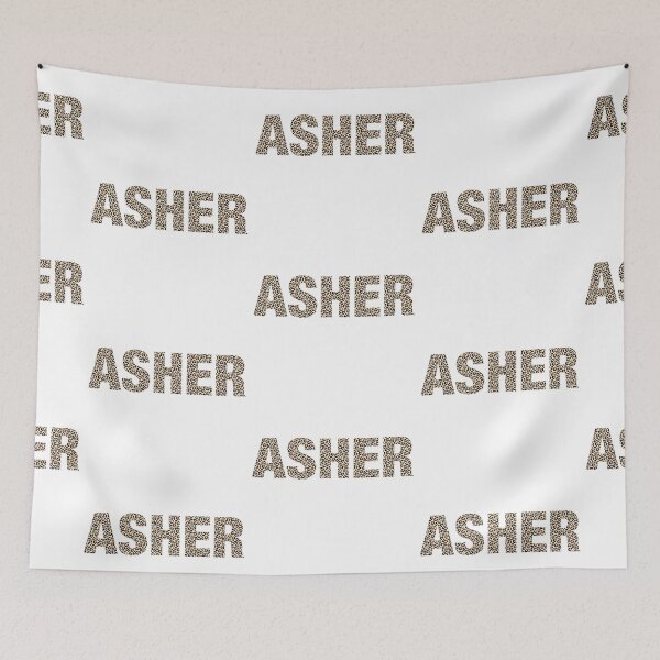 Item preview, Asher name leopard pattern my name is Asher gift birthday holiday anniversary Essential Inspiration Joy Mood Funny designed and sold by DesignByHeartUK.