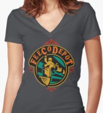 FeeCo Depot Women's Fitted V-Neck T-Shirt
