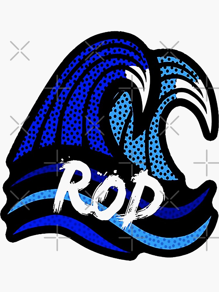 "rod wave logo blue" Sticker by pwitherskn Redbubble