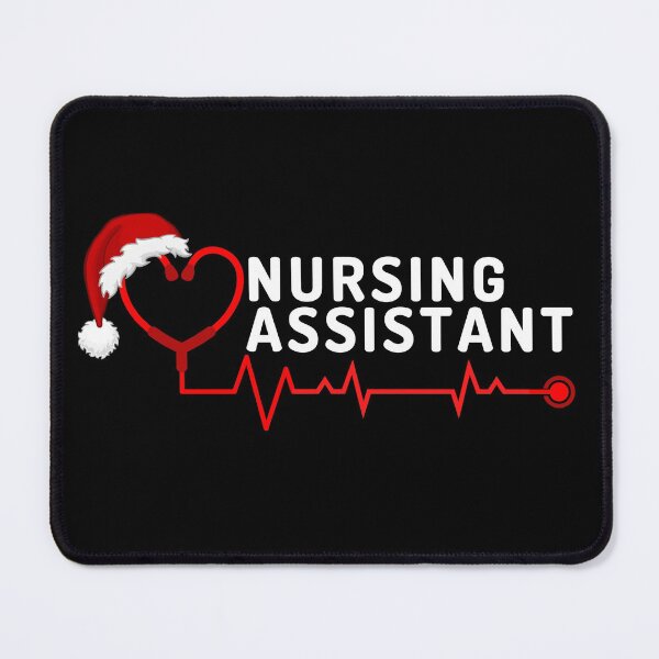 Item preview, Nursing Assistant with stethoscope santa hat (white text)- CNA Christmas - CNA Christmas Holiday designed and sold by CaitU.