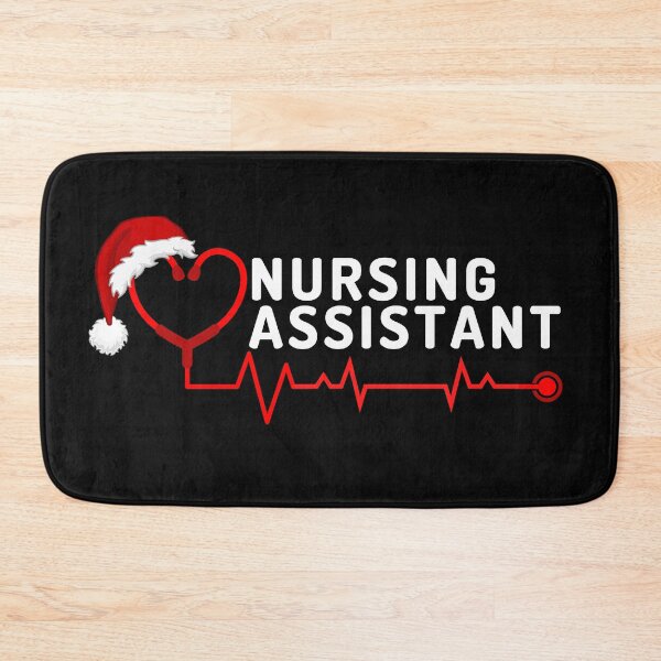 Item preview, Nursing Assistant with stethoscope santa hat (white text)- CNA Christmas - CNA Christmas Holiday designed and sold by CaitU.