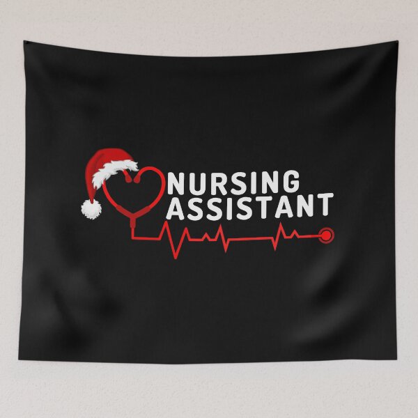 Item preview, Nursing Assistant with stethoscope santa hat (white text)- CNA Christmas - CNA Christmas Holiday designed and sold by CaitU.