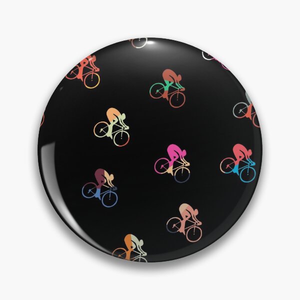Item preview, Multicolor Cyclist Silhouettes On Black Background  designed and sold by HarrioBend.
