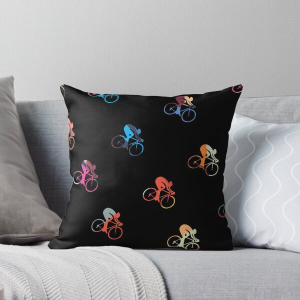 Item preview, Multicolor Cyclist Silhouettes On Black Background  designed and sold by HarrioBend.