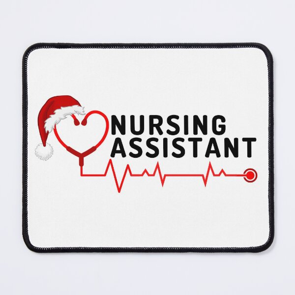 Item preview, Nursing Assistant with stethoscope santa hat (black text)- CNA Christmas - CNA Christmas Holiday designed and sold by CaitU.
