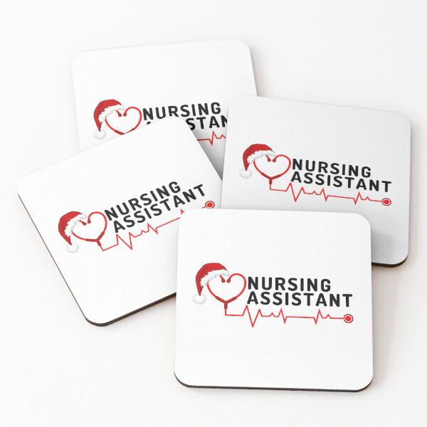Item preview, Nursing Assistant with stethoscope santa hat (black text)- CNA Christmas - CNA Christmas Holiday designed and sold by CaitU.