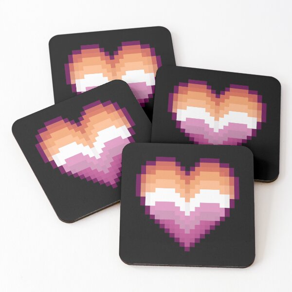 Item preview, Lesbian Flag Pixel Heart designed and sold by squidego.