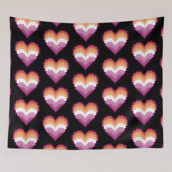 Item preview, Lesbian Flag Pixel Heart designed and sold by squidego.