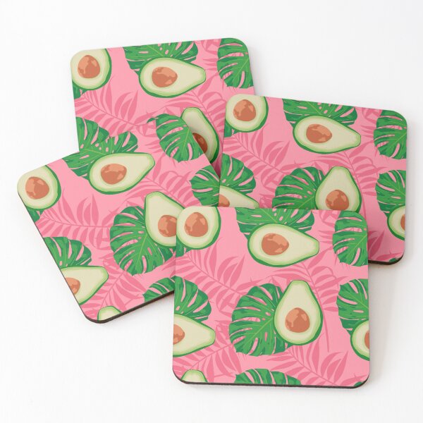 Item preview, Avocado slices and leaves on trendy pink designed and sold by MignonBeauty.
