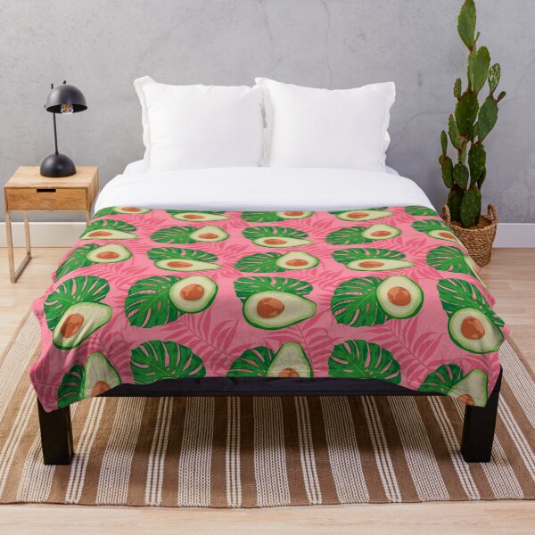 Item preview, Avocado slices and leaves on trendy pink designed and sold by MignonBeauty.