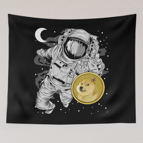 Artikelvorschau, Astronaut erreicht DogeCoin DOGE To The Moon Crypto Token Blockchain Cryptocurrency Wallet entworfen und verkauft von JaxonBrown.