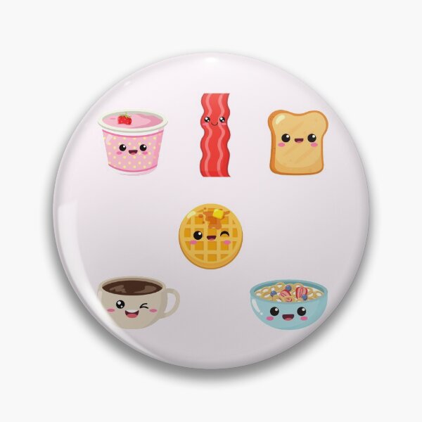 Item preview, Kawaii Breakfast Food Cute Waffle Yogurt Bread Bacon Coffee Cereal  designed and sold by Simplyy  Unique.