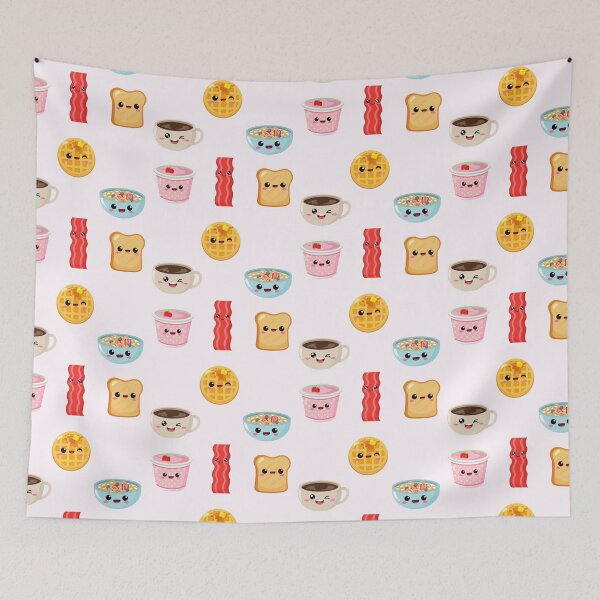 Item preview, Kawaii Breakfast Food Cute Waffle Yogurt Bread Bacon Coffee Cereal  designed and sold by Simplyy  Unique.