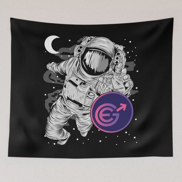 Item preview, Astronaut Reaching Out Evergrow EGC Coin To The Moon Crypto Token Blockchain Cryptocurrency Wallet designed and sold by JaxonBrown.