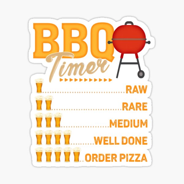 BBQ timer, rare, medium, well done, order pizza, funny apron