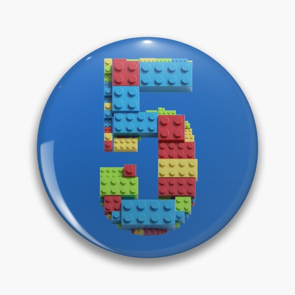 Item preview, Number 5 Built From Plastic Building Bricks - Primary Colors designed and sold by TheFlyingPug.