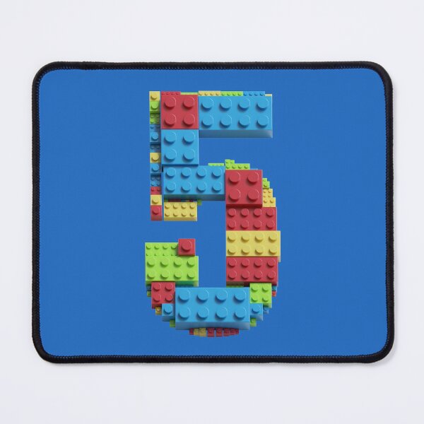 Item preview, Number 5 Built From Plastic Building Bricks - Primary Colors designed and sold by TheFlyingPug.