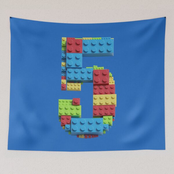 Item preview, Number 5 Built From Plastic Building Bricks - Primary Colors designed and sold by TheFlyingPug.