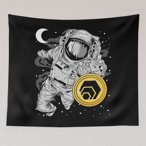 Item preview, Astronaut Reaching Out HEX Coin To The Moon HEX Crypto Token Blockchain Cryptocurrency Wallet designed and sold by JaxonBrown.