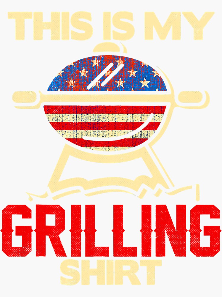 "Funny Bbq Grill Dad Barbecue Usa Flag" Sticker for Sale by NeverLoseSF