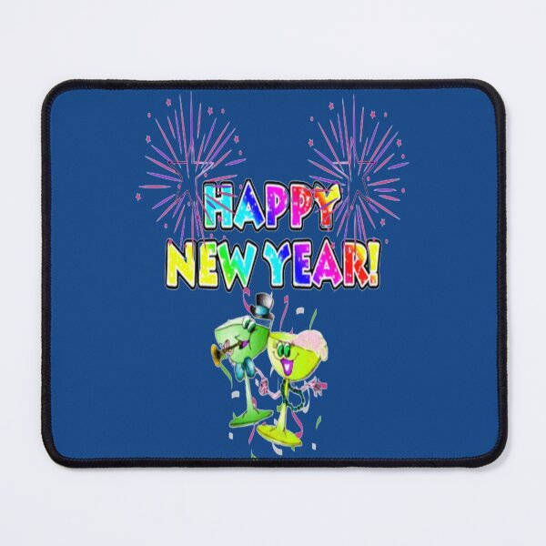 Item preview, Happy New Year Colorful Abstract Lettering Design with Glasses,4, Howdy New Year,New Years Celebration, New Years Eve Countdown designed and sold by Adri Barnard.
