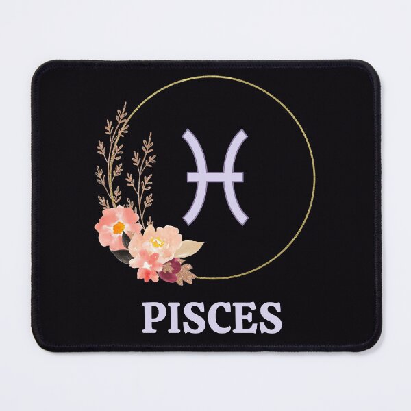 Item preview, Pisces Zodiac Sign with Floral Border designed and sold by Hellofriendco.