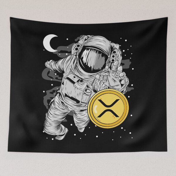 Item preview, Astronaut Reaching Out Ripple XRP Coin To The Moon Crypto Token Blockchain Cryptocurrency Wallet designed and sold by JaxonBrown.