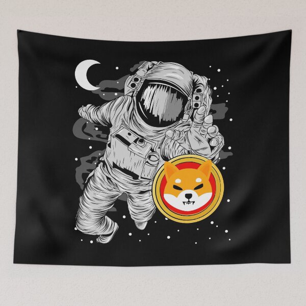 Item preview, Astronaut Reaching Out Shiba Inu SHIB Coin To The Moon Crypto Token Blockchain Cryptocurrency Wallet designed and sold by JaxonBrown.