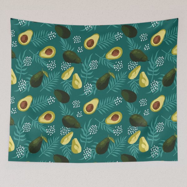 Item preview, Avocado, flowers and leaves seamless texture  designed and sold by VannaShanha.