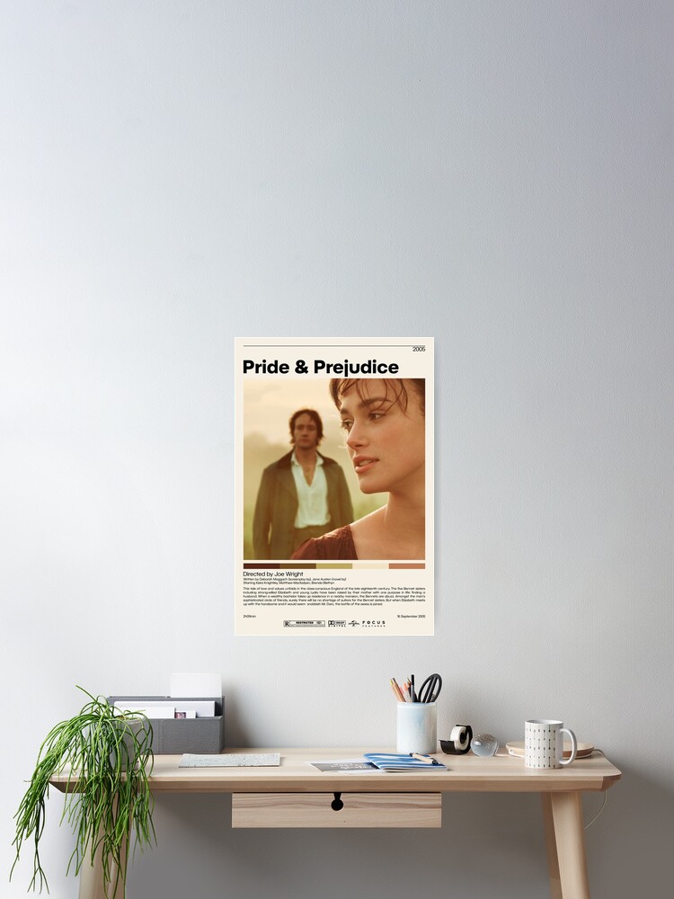 Home Decor Pride /& Prejudice Vintage Retro Art Print| Wall Art Print Joe Wright Custom Poster Minimalist Movie Poster