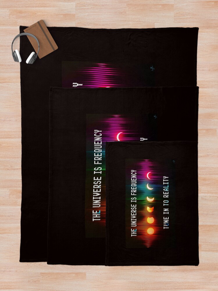 Thumbnail 5 of 6, Throw Blanket, The Universe is Frequency, Tune in to Reality designed and sold by KimberZcreation.