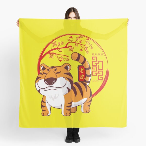 Chinese Zodiac Tiger 2022 Year Of The Tiger Scarf for Sale by taogiauco