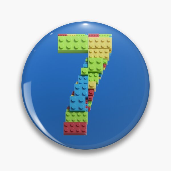 Item preview, Number 7 Built From Plastic Building Bricks - Primary Colors designed and sold by TheFlyingPug.