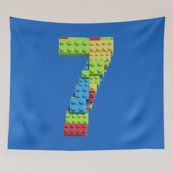 Item preview, Number 7 Built From Plastic Building Bricks - Primary Colors designed and sold by TheFlyingPug.