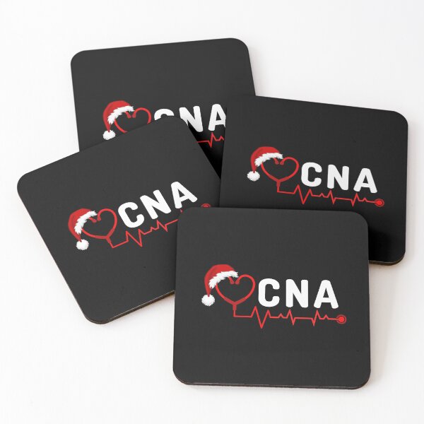 Item preview, CNA Nurse Assistant with stethoscope santa hat (white text)- CNA Christmas - CNA Christmas Holiday designed and sold by CaitU.
