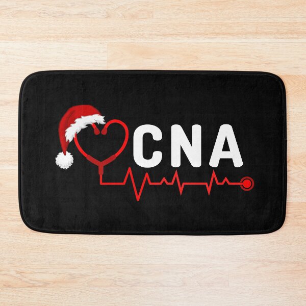 Item preview, CNA Nurse Assistant with stethoscope santa hat (white text)- CNA Christmas - CNA Christmas Holiday designed and sold by CaitU.