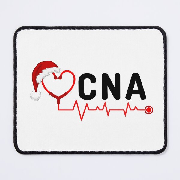 Item preview, CNA Nurse Assistant with stethoscope santa hat (black text)- CNA Christmas - CNA Christmas Holiday designed and sold by CaitU.