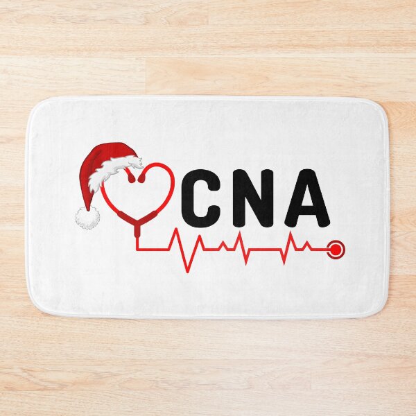 Item preview, CNA Nurse Assistant with stethoscope santa hat (black text)- CNA Christmas - CNA Christmas Holiday designed and sold by CaitU.