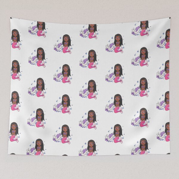 Item preview,  African American mermaid with  Baby Unicorn  designed and sold by Speckledfrog.