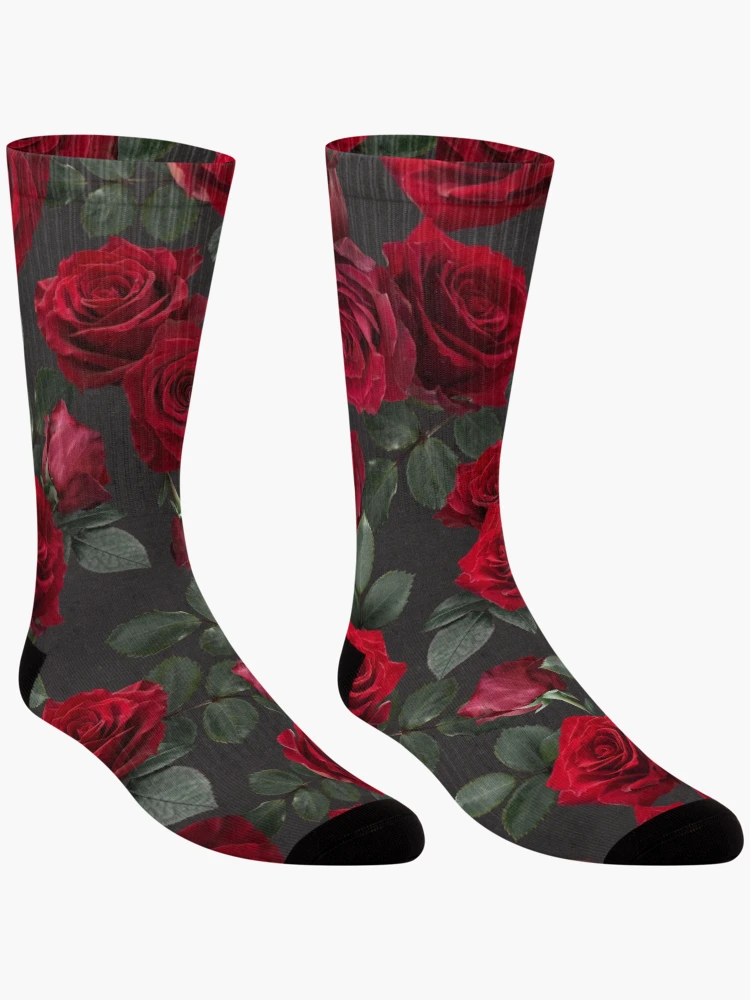 Thumbnail 3 von 5, Socken, rote Rosen designt und verkauft von RinaMDesigns.