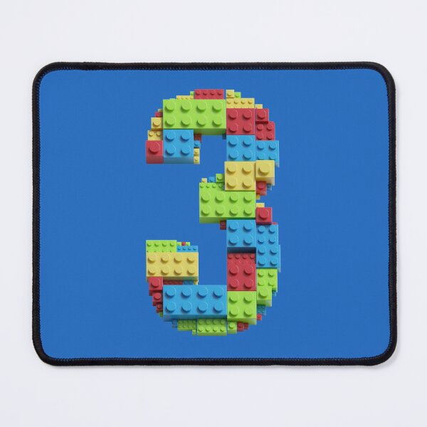 Item preview, Number 3 Built From Plastic Building Bricks - Primary Colors designed and sold by TheFlyingPug.