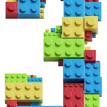 Number Built From Plastic Building Bricks Primary Colors